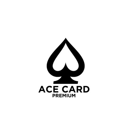 premium ace card black vector logo icon designのイラスト素材