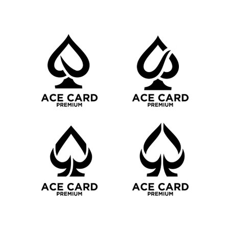 premium ace card black vector logo icon designのイラスト素材