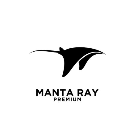 Premium manta ray vector black logo design isolated white backgroundのイラスト素材
