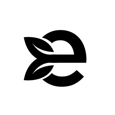 letter e leaf font vector logo icon design isolated white backgroundのイラスト素材
