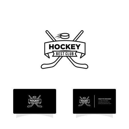 Hockey ice team logo icon design illustrationのイラスト素材