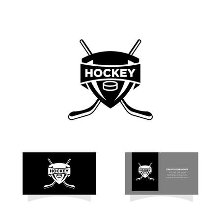Hockey ice team logo icon design illustrationのイラスト素材