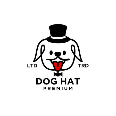 dog hat vector logo design for animal store shop isolated white backgroundのイラスト素材