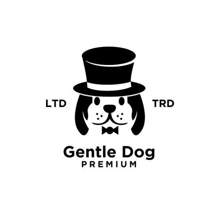 Gentle Dog head logo design isolated white backgroundのイラスト素材