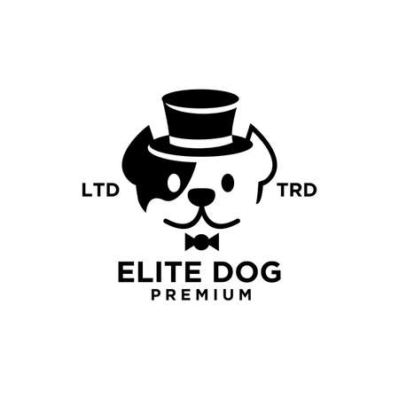 Elite Dog vector logo design isolated white backgroundのイラスト素材