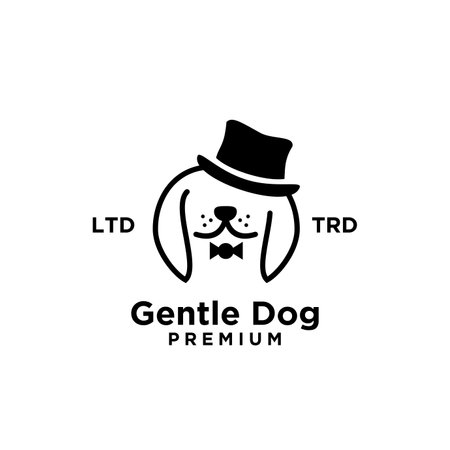 Gentle Dog head logo design isolated white backgroundのイラスト素材