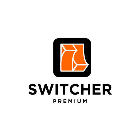switch logo with on off icon Start and shut down button switch symbol. Illustration vector logo template designのイラスト素材