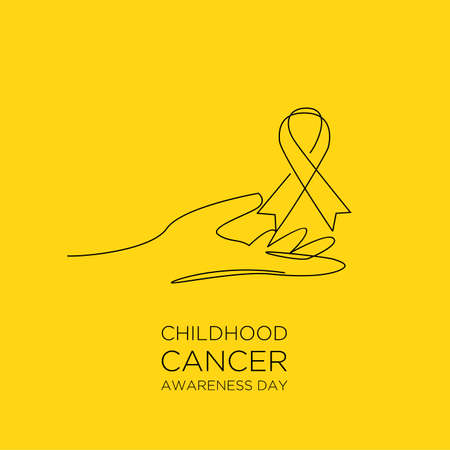 International Childhood Cancer day on February 15, to raise awareness, and to express support for children and adolescents with cancerのイラスト素材