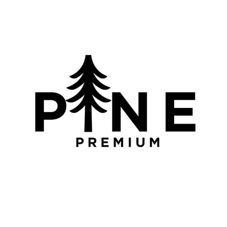 Pine Tree letter initial logo icon design simple minimalのイラスト素材