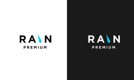 Rain Letter R Logo Icon Design Modern Logo Minimalist Templateのイラスト素材