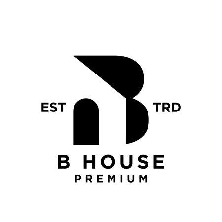 B House minimalist logo icon design templateのイラスト素材