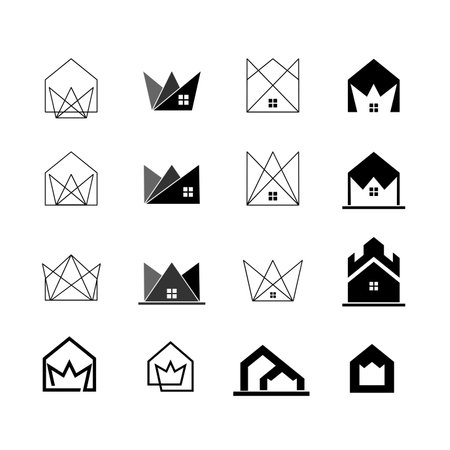 Set of real estate icons. Home, house, building, house, apartment, home, home, house, house, property, property, property, property, house, realty.のイラスト素材