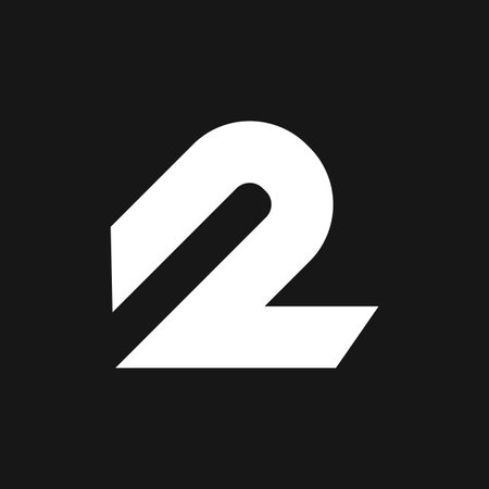 two 2 logo letter monogram minimal modern design template