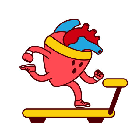 Hearth organ Cute workout mascot illustration templateのイラスト素材