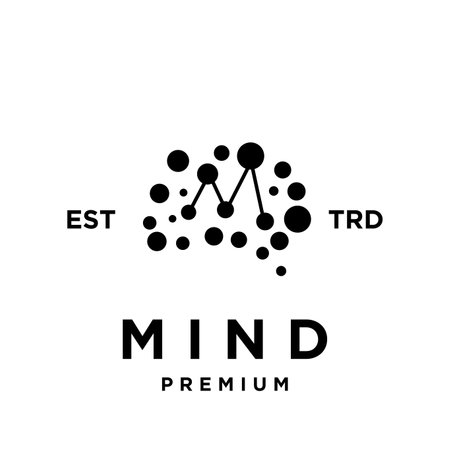 brain mind m Letter icon design illustration templateのイラスト素材