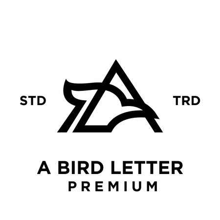 A Bird letter icon design illustration templateのイラスト素材