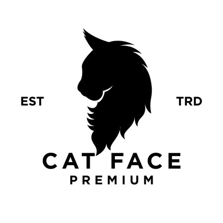 Cat face head icon design illustration templateのイラスト素材