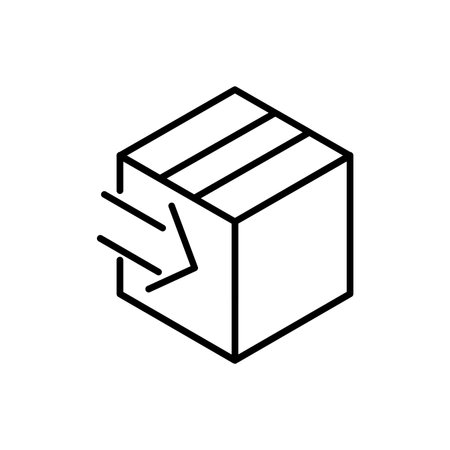 Box delivery with arrow line icon design templateのイラスト素材