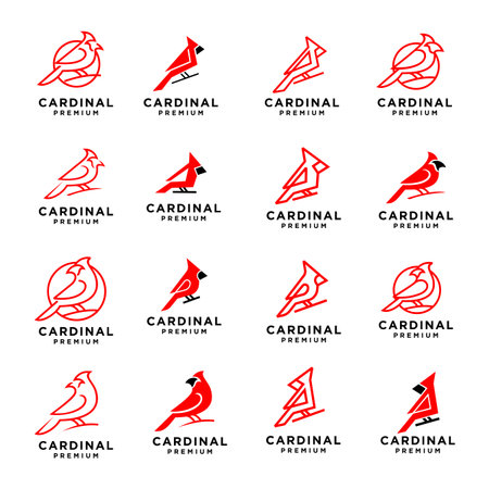 Cardinal bird modern simple template designのイラスト素材