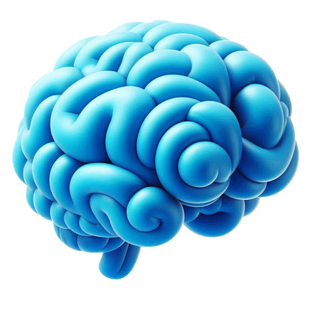 blue brain cute cartoon 3d cartoon icon design transparent background templateの素材