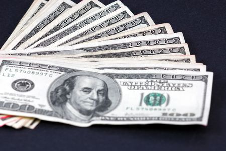 hundred dollar bills in US currency money