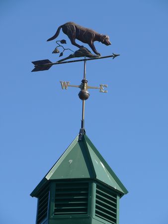 weather vane on gazebo roofの写真素材