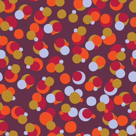 Maroon with multicoloured spots seamless pattern background design.のイラスト素材