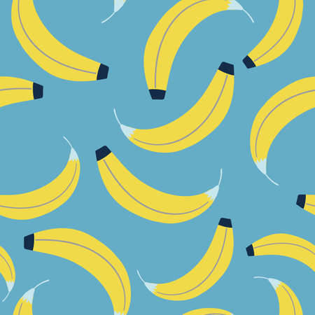 Light Blue with yellow bananas seamless pattern background design.のイラスト素材