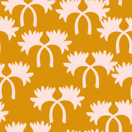 Light Earthy Brown with light pink abstract shapes seamless pattern background design.のイラスト素材