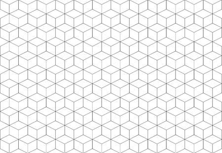 Geometric cube abstract background vector. Line seamless pattern cube shape. - Illustration Geometric Shape, Single Line, Cube Shape, Tile, Shapeのイラスト素材