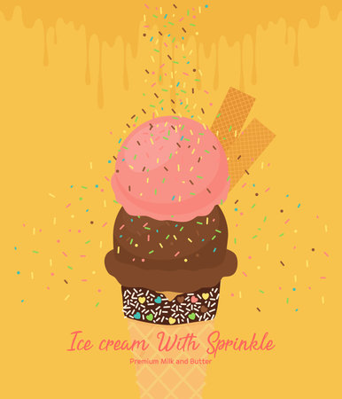 Ice cream vector illustration. Ice cream icon. Ice cream vector illustrationのイラスト素材