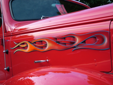 hot rod flame detailの写真素材