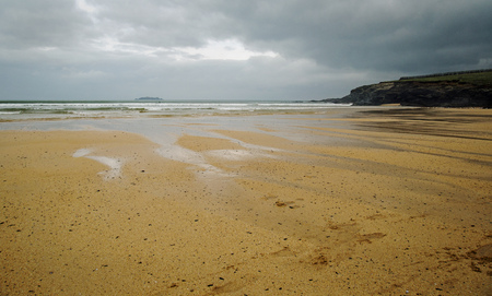 A flat Cornish beach sceneの写真素材
