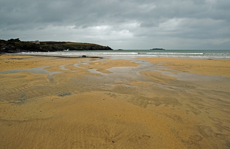 View of a cornish sandy beachの写真素材