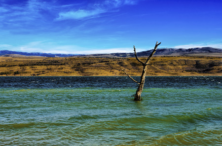 Choppy waves lakescapeの写真素材