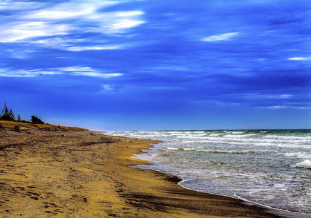 Tranquil beach seascapeの写真素材