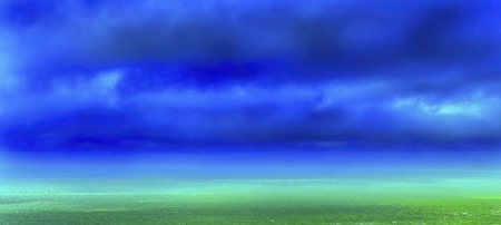 Seascape panorama wide angle cloudy foggy seasの写真素材