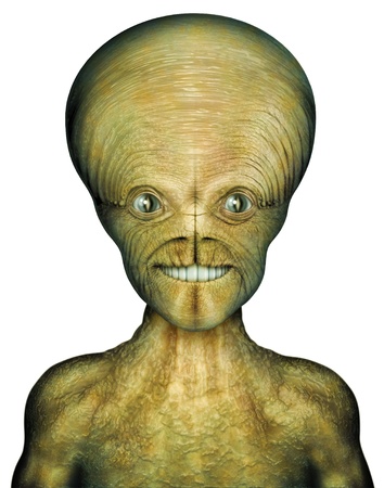 Digital Illustration of an alien の写真素材