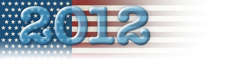 Digital Illustration of the year 2012 and stars and stripes の写真素材