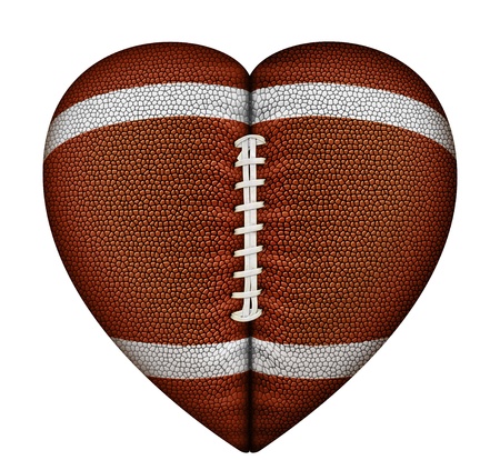 Digital illustration of a heart-shaped football.の写真素材