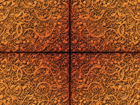 Digitally created pattern of intricate scrolling shapes.の写真素材