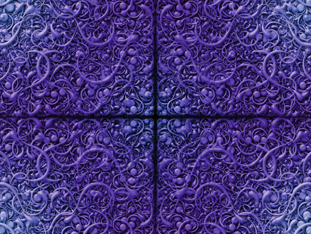 Digitally created pattern of intricate scrolling shapes.の写真素材