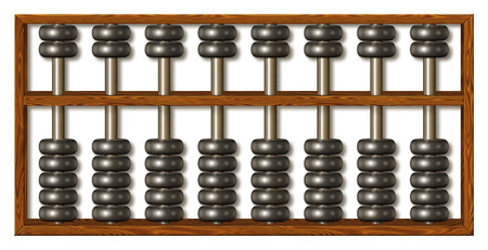 An abacus used for displaying, counting, adding, or subtracting numbers.の写真素材