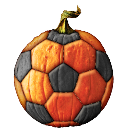 Photo-Illustration of a pumpkin soccer ball.の写真素材