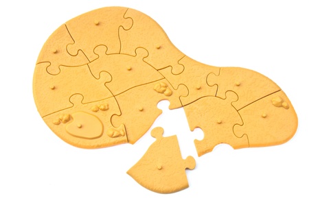 The light brown of jigsaw puzzleの写真素材