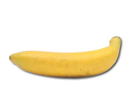 Ripe banana isolated on white background の写真素材
