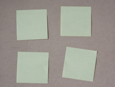 Yellow paper note on the art board の写真素材