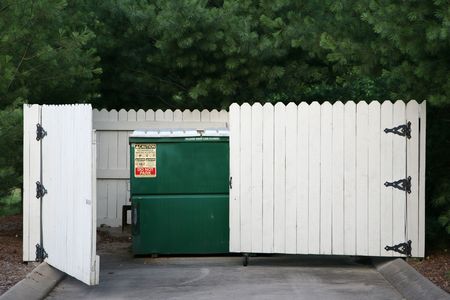 Trash removel site at a retail business