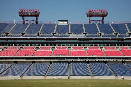 Empty professional sports stadium