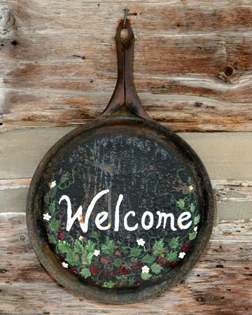 Old fashioned WELCOME signの写真素材